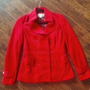 Red Valentine Blazer, Jacket, Coat. Small. Formal cut with buttons and pocket